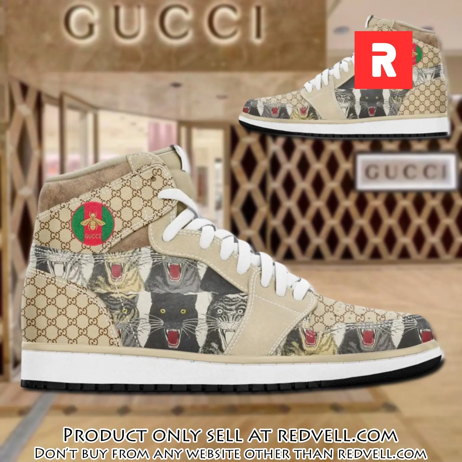 Gucci panther beige luxury brand high air jordan sneaker shoes rv3451279